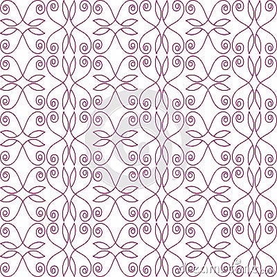 Pattern seamless of lines of floral curls Vector Illustration